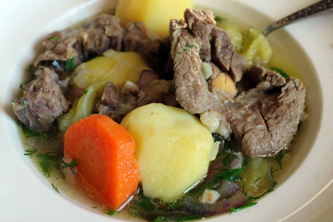 Meat soup to increase the potency of men